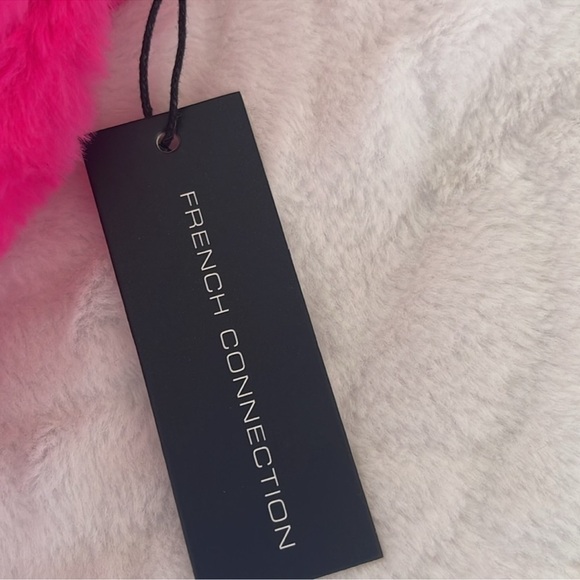 French Connection neon pink plush faux fur purse with strap and tags in tact NWT - Picture 10 of 11